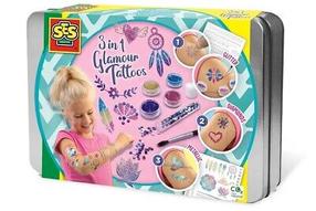 Rinkinys tatuiruotėms SES Creative Glamour 3in1, įvairių spalvų