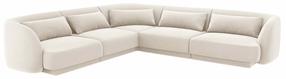 Kampinė sofa Cosmopolitan Design Tulum Bluvel 22, šviesiai smėlinė, 255 x 255 cm x 70 cm