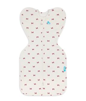 Õhuke magamiskott beebile Love To Dream Swaddle UP 1.0T, valge v./punane v., 68 cm x 29 cm