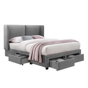 Gulta divvietīga Home4you Sugi Harmony Top, 160 x 200 cm, pelēka krās., ar matraci