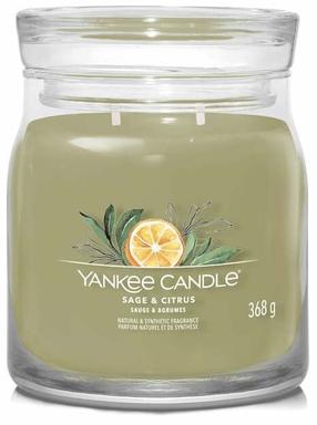 Свеча, ароматическая Yankee Candle Signature Sage & Citrus, 35 - 50 час, 368 г, зеленый цв.