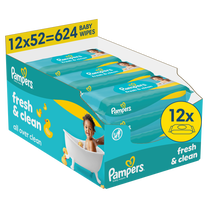 Drėgnos servetėlės kūdikiams Pampers Fresh Clean Plastic Free, 624 vnt.