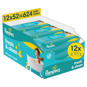 Drėgnos servetėlės kūdikiams Pampers Fresh Clean Plastic Free, 624 vnt.