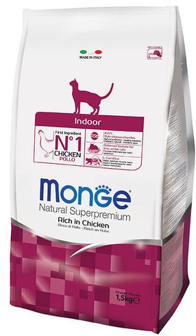 Sausā kaķu barība Monge Indoor, vistas gaļa, 1.5 kg