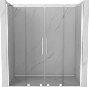 Dušo durys Mexen Velar Duo, 150 cm x 200 cm, balta sp./grūdintas