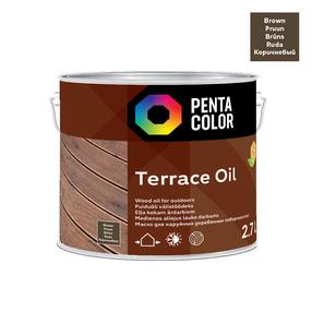 Eļļa terasēm Pentacolor Terrace Oil, brūna krās., 2.7 l
