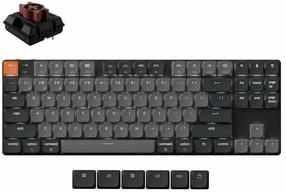 Беспроводная компьютерная клавиатура Keychron K1 Version 6 K1X-A3 Keychron Low Profile Milk POM Brown, EN, черный цв./серый цв.