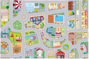 Mängumatt Marko City Traffic, 150 cm x 100 cm, mitmevärviline