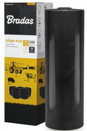 Skābbarības iesaiņošanas folija Bradas AK-WF750X1500BK, melna krās., 1500 x 0.75 m