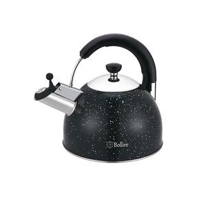 Tējkanna ar svilpi Bollire BR-3008, 2.5 l, melna krās.