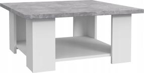Kavos staliukas Forte Pilvi, balta sp./pilka sp., 67 cm x 67 cm x 31 cm