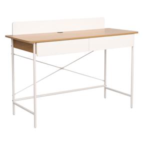 Rašomasis stalas su stalčiais Home4you Ferdie, 120 cm x 48 cm, 88 cm, ruda sp./balta sp.
