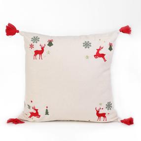 Kalėdinis dekoratyvinės pagalvėlės užvalkalas Homla Maral, balta/raudona, 45 cm x 45 cm