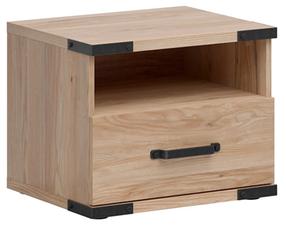 Naktinis staliukas Lara S463-KOM1S-JBE, šviesiai ruda sp., 40.5 cm x 40 cm x 50 cm