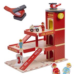 Автомобильная стоянка Lulilo Wooden Parking Fire Station LU-PFS, многоцветный