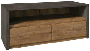 TV staliukas Gala Meble Montana, ąžuolo sp./pilka sp., 130 cm x 53 cm x 53 cm