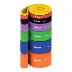 Pretestības gumiju komplekts Rebel Power, 208 cm x 8.1 cm, daudzkrāsaina