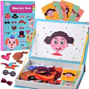 Магнитная игрушка Color Day Magnetic Book Crazy Faces, многоцветный, 55 шт.