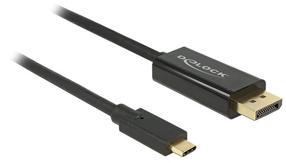 Провод Delock USB / DisplayPort USB C male, Displayport, 2 м, черный цв.