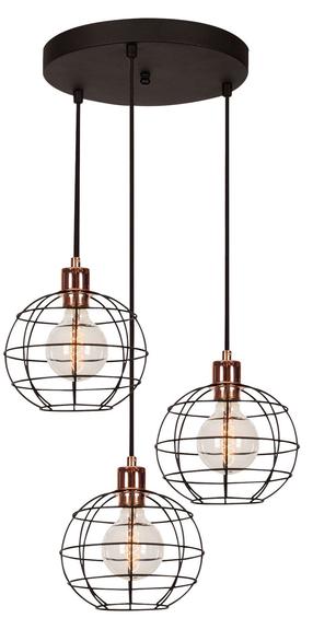Šviestuvas kabinamas Opviq Tellini MR-1001 892OPV1830, E27, 3 x 40 W, juoda sp. / vario sp.