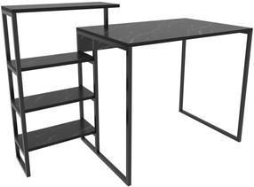 Rašomasis stalas su lentyna Kalune Design Rino 322RTC1306, 133 cm x 60 cm, 76.8 cm, juoda sp.