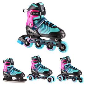 Slidas - skrituļslidas Nils Extreme 4in1, melna krās./violeta krās., 39 - 43