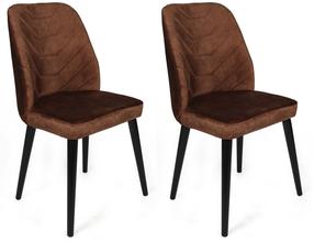 Kėdžių rinkinys Kalune Design Dallas 526 V2 974NMB1656, matinė, ruda sp./juoda sp., 49 cm x 50 cm x 90 cm, 2 vnt.