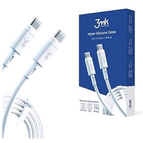Kabelis 3MK Hyper Silicone Cable USB Type-C, USB Type C, 1 m, balta krās.