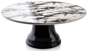 Kūkas šķīvis AffekDesign Louise Marble, 25 cm x 10 cm, 25 cm, Ø 25 cm, Balta krās./Melna krās.