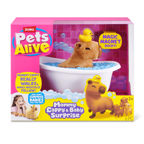 Rotaļu dzīvnieks, komplekts kapibara Zuru Pets Alive Mama Cappy & Baby Surprise, daudzkrāsaina