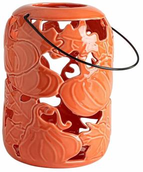Žvakidė Homla Cozy Autumn Pumpkin, keramika/metalas, Ø 16 cm, 22 cm, oranžinė sp.
