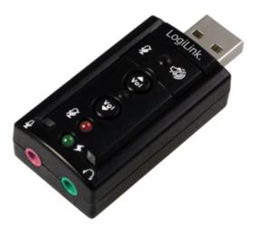 Adapteris Logilink USB to 3.5mm 3.5mm female x 2, USB 2.0 A male, juoda sp.