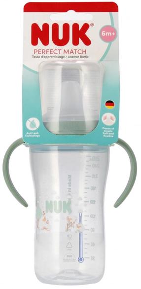 Детская поилка Nuk Perfect Match Sheep, 260 мл, 6+ мес., прозрачный цв./зеленый цв.