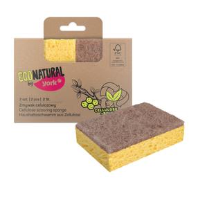 Tīrīšanas sūklis York Eco Natural, brūna krās./dzeltena krās., 2 gab.