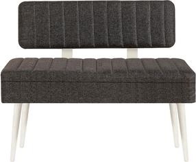 Prieškambario suoliukas Kalune Design Vina 1053 - 1, antracito sp./balta sp., 110 cm x 36 cm x 85 cm