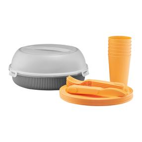 Plastikinių indų ir įrankių rinkinys Ambition Curly, plastikas, oranžinė sp.