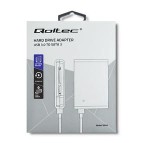 Adapteris Qoltec Hard Drive Adapter USB 3.0 USB 3.0, SATA 3, melna krās.