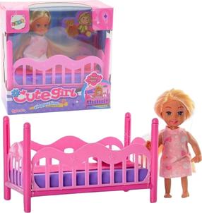 Кукла с аксессуарами Lean Toys Cute Girl Happy Time, 11 см, розовый цв.