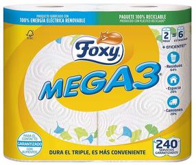 Popierinis rankšluostis Foxy Mega3, 3 sl, 2 vnt.