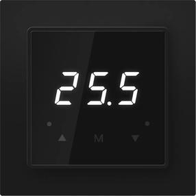 Programuojamas šildymo termostatas THERMOVAL TVT 33 WiFi B, įleidžiamas į sieną, juoda sp., 8.4 cm, 5 - 60 °C