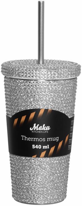 Termokrūze Maku Deal Diamond Glitter, 0.54 l, sudraba krās.