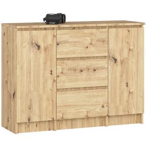 Kummut Akord Furniture Factory K100, tamm v., 76 cm x 35 cm x 101 cm