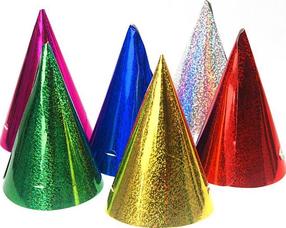 Шапка, набор Party Deco Holographic, многоцветный, 16 см, 120 шт.