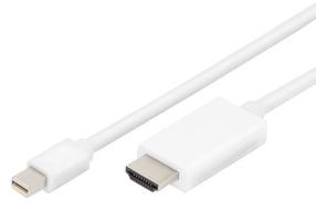 Vads Assmann AK-340304-020-W Displayport / HDMI Mini DisplayPort, Displayport, 2 m, balta krās.