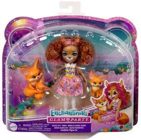 Кукла с аксессуарами Mattel Enchantimals Glam Party Filigree Fox Family, 15 см, многоцветный