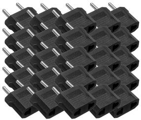 Adapteris UPH Travel adapter US to EU 25 pcs Euro plug, US Socket, melna krās.