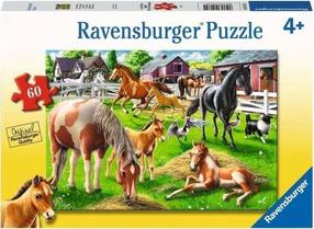 Dėlionė Ravensburger Happy Horses 051755, 19 cm x 28 cm, 60 vnt., įvairių spalvų