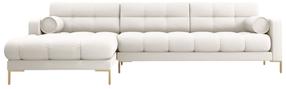 Stūra dīvāns Cosmopolitan Design Bali Neve 02, zelta krās./gaiši bēšs, kreisais, 185 x 293 cm x 75 cm