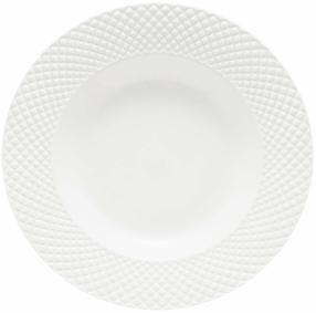 Dziļa šķīvis servēšanas Ambition Grid, Ø 23 cm, balta krās.