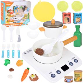 Rotaļu virtuves piederumi, plīts komplekts Peiyile Funny Kitchen Induction, daudzkrāsaina